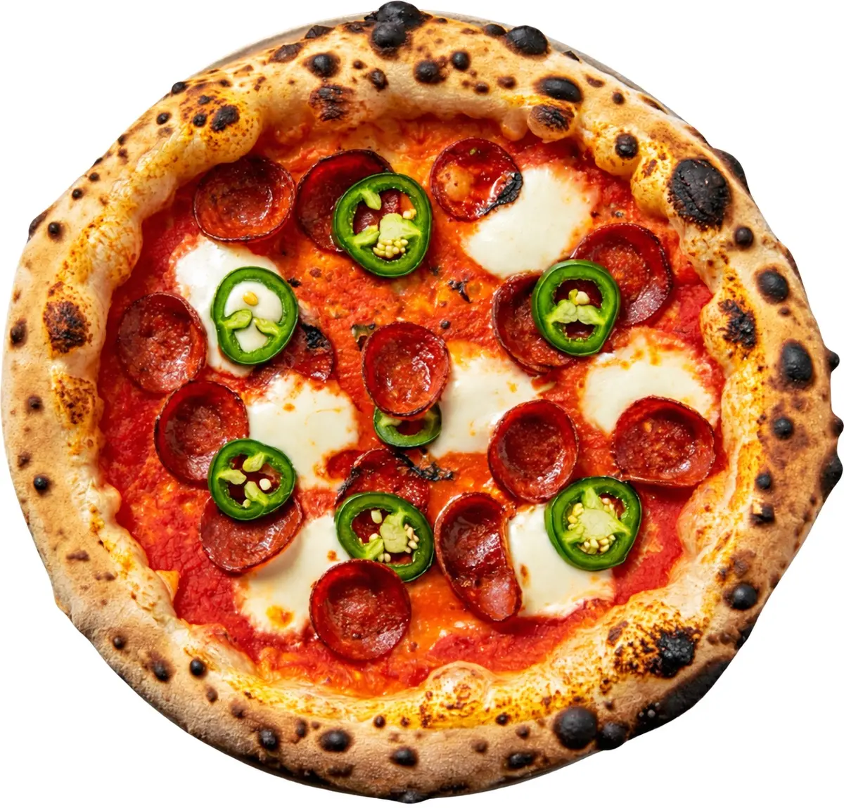 REDs Pizza pepperoni and jalapeño personal pizza